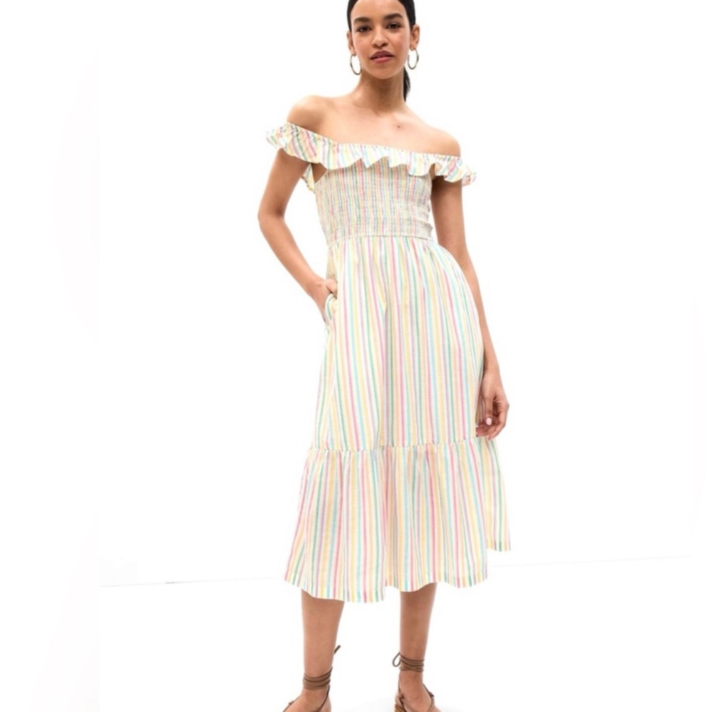 Gap ruffle Rainbow stripe gap pride dress